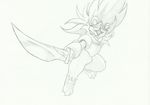  action_pose armor digimon feline frostbitetiger hair lion long_hair mammal mane melee_weapon pose sketch spadamon sword weapon 