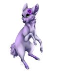  2016 cervine deer female feral flower fur green_eyes hooves mammal nude plant purple_fur reysi simple_background solo white_background 