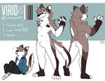  anthro canine clothed clothing english_text fur looking_at_viewer male mammal model_sheet nepetacide nude smile solo standing text 