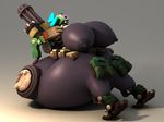  2017 3d_(artwork) anthroanim areola bastion_(overwatch) big_breasts big_butt breasts butt crossgender digital_media_(artwork) erect_nipples huge_butt machine nipples not_furry overwatch ranged_weapon robot solo video_games weapon wide_hips 