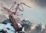  antennae arthropod feral front_view igor_kieryluk insect magic_the_gathering mantis mountain multi_wing official_art on_hind_legs solo wings 
