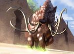  desert dutch_angle feral front_view james_zapata magic_the_gathering mammoth official_art quadruped solo trunk tusks walking 