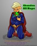  applejack_(mlp) cosplay crossover female friendship_is_magic kryptonite masturbation my_little_pony nipples smudge_proof solo superman supermare wet 