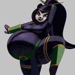  bear belly big_belly black_hair breasts female fur hair mammal metalforever panda purple_eyes purple_hair white_fur 