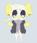  anthro bat clothed clothing ear_piercing hair ittybittyshark male mammal notched_ear piercing scarf solo standing wings 