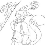  /fur/ 8chan absurd_res anthro bill_katt_(8chan) bottomless cat clothed clothing digital_media_(artwork) featureless_crotch feline girly hi_res lab_coat line_art male mammal open_coat open_shirt partially_clothed sketch smug solo speech_bubble 