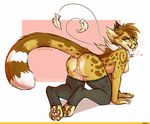  &lt;3 2016 after_sex all_fours anthro butt cheetah citrinelle citrinelle_(character) clothing cum cum_in_mouth cum_inside cum_on_butt cum_on_feet feline female legwear mammal presenting presenting_hindquarters smile solo spots stockings tongue tongue_out 