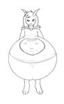  animated asriel_dreemurr belly big_belly boss_monster caprine clothing goat god_of_hyperdeath horn long_ears male mammal monster navel solo sweat tight_clothing tuft undertale video_games wastedtime 