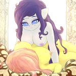  2017 anthro anthrofied areola blush breasts duo equine female female/female fluttershy_(mlp) friendship_is_magic hair horn horse inside long_hair lying mammal mesperal my_little_pony nipples nude pink_hair pony purple_hair rarity_(mlp) smile unicorn 