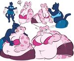  ! &lt;3 anthro clothed clothing duo feeder feline female food hug mammal mochi-squish obese open_mouth overweight smile 