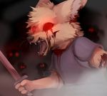  anthro blood canine dog holding_object holding_weapon male mammal melee_weapon open_mouth red_eyes reysi sword teeth tongue undead weapon zombie 