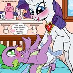  2015 blue_eyes blush diaper dragon duo equine female friendship_is_magic fur green_eyes green_scales horn male mammal my_little_pony open_mouth pacifier rarity_(mlp) rhk scales scalie spike_(mlp) unicorn white_fur 