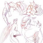  anthro badquinque breasts canine demon female group hair human hybrid male mammal nipples scalie smile wings 