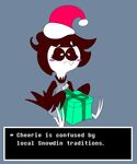  box cheerie_(dreemurr_reborn) fatz_geronimo gift hat simple_background tagme undertale video_games 