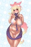  animal_ears between_breasts bikini blonde_hair braid breasts cat_ears cleavage final_fantasy final_fantasy_xiv gradient_hair green_eyes grin halterneck highres large_breasts long_hair meme_attire miqo'te multicolored_hair navel pink_hair plump smile solo stomach sweater swimsuit tail thigh_gap tomoyuki_kotani turtleneck turtleneck_sweater twin_braids underboob virgin_killer_sweater wardrobe_error white_bikini 