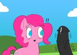  blush cum equine erection feral hair mammal my_little_pony open_mouth outside penis pinkie_pie_(mlp) shocked simonsaysgreen simple_background surprise twitching 