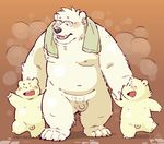  anthro balls bear cub eyewear father flaccid garousuki glasses male mammal parent penis polar_bear son young 