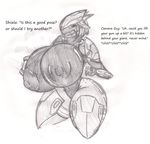  alien big_breasts breasts dragon-heart female halo_(series) huge_breasts hyper hyper_breasts sangheili shi&#039;ala_(character) skin_tight_suit video_games 