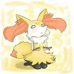  2013 ambiguous_gender anthro blush braixen canine crying fox fur inner_ear_fluff mammal nintendo orange_fur pok&eacute;mon simple_background solo stick tears unknownlifeform video_games white_fur yellow_fur 