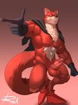  abs anthro balls basil_(dragon_ball_super) biceps canine cape clothing dragon_ball dragon_ball_super dragon_ball_z erection fur gloves male mammal manly muscular nude pecs penis reclamon smile smirk solo standing vein veiny_penis wolf 