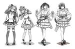  amatsukaze_(kantai_collection) chinese_clothes commentary_request crossed_legs dress flight_deck flower frilled_dress frilled_sleeves frills garter_straps geta gloves greyscale gufu_(guffuumu) hair_ornament hair_scrunchie hair_tubes hairband hands_on_hips hands_on_own_face hat headdress headgear hiryuu_(kantai_collection) idol japanese_clothes kantai_collection kimono kimono_skirt lolita_fashion long_hair long_sleeves looking_at_viewer mini_hat monochrome multiple_girls obi open_mouth pantyhose qi_lolita sash scrunchie shoes short_hair souryuu_(kantai_collection) thighhighs twintails two_side_up wa_lolita watson_cross white_background wide_sleeves yukikaze_(kantai_collection) 
