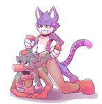  anal blush cat cheshire_thaddeus_felonious equine feline fur girly horse male male/male mammal mudsdale nintendo pink_fur pok&eacute;mon purple_fur rexin size_difference small_dom_big_sub video_games 