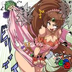  :o assisted_exposure blush breasts brown_hair cape check_commentary circlet cleavage closed_eyes commentary commentary_request dress dress_pull dress_tug fire_emblem fire_emblem:_monshou_no_nazo fire_emblem:_rekka_no_ken fire_emblem_heroes gaijin_4koma gameplay_mechanics green_hair hairband jewelry kara_age large_breasts linda_(fire_emblem) long_hair multiple_girls nino_(fire_emblem) open_mouth ponytail purple_hairband side_slit solo_focus torn_clothes torn_dress translated v-shaped_eyebrows very_long_hair 