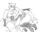  abs anthro assisted_exposure badger bailey bailey_rosworth bed bedroom_eyes bra breasts butt clothed clothing female female/female fur hair half-closed_eyes mammal momosukida muscular muscular_female mustelid panties paws pillow romantic seductive shirt short_hair size_difference sketch smile tank_top underwear undressing 