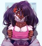  absurd_res ahegao anthro belly big_butt bodily_fluids breast_squish breasts butt dripping eyebrows fangs felid feline female hi_res lefze looking_pleasured mammal pinup pose saliva saliva_drip saliva_on_breasts saliva_on_tongue sexy_eyes solo squish stronkfurry teeth thick_eyebrows thick_thighs 