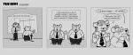  2024 anthro barnem belly bottomwear clothing comic dialogue duo english_text happy hi_res male mammal murid murine necktie overweight overweight_male pants rat rodent shirt text topwear worried 