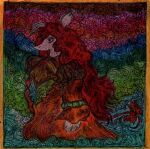  abstract_background accesory accessory alba_marigold anthro burmecian clothing coat coat_of_arms colored colored_pencil_(artwork) female final_fantasy final_fantasy_ix fist furgonomics ginger hair hi_res humanoid janet_k_wallace long_hair mammal orange_clothing red_hair rodent solo square_enix tail tail_accessory topwear traditional_media_(artwork) 