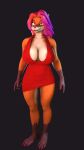  3d_(artwork) 3d_animation animated anthro bedroom_eyes big_breasts breast_jiggle breasts canid canine cleavage clothed clothing digital_media_(artwork) dress excited female fox fyixa_(fyixen) fyixen hair hypnotic jiggling loose_dress mammal narrowed_eyes nipple_slip oversized_clothing pink_hair red_clothing red_dress red_fox seductive side_boob skimpy_dress smile solo true_fox 