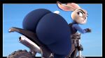 2024 3d_(artwork) anthro big_butt black_eyebrows blue_background blue_bottomwear blue_clothing blue_pants blue_shirt blue_topwear bottomwear butt cindablimp clothing colored digital_media_(artwork) disney eyebrows eyelashes female grey_body grey_ears grey_tail hi_res huge_butt huge_thighs hyper hyper_butt judy_hopps lagomorph leporid long_ears looking_back mammal motorcycle pants pink_inner_ear pink_nose police police_uniform purple_eyes rabbit rear_view riding_motorcycle scut_tail shaded shirt short_tail simple_background solo source_filmmaker_(artwork) tail thick_thighs tight_clothing topwear uniform vehicle zootopia