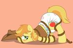  blush braeburn_(mlp) clothing diaper embarrassed entangled equine fillyscoots42 friendship_is_magic hair hat male mammal my_little_pony rope simple_background solo vest 