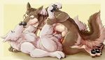  anal anal_penetration balls canine disney duo eyes_closed gary_(zootopia) kissing larry_(zootopia) male male/male mammal marjani penetration wolf zootopia 