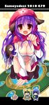  2boys bankoku_ayuya breasts chibi cleavage dragon_quest dragon_quest_ii dress hood large_breasts long_hair multiple_boys prince_of_lorasia prince_of_samantoria princess_of_moonbrook purple_hair thighhighs 