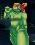  anthro blue_eyes blush cute devil_turtle devil_turtle_(artist) invalid_color invalid_tag male michelangelo_(tmnt) nickelodeon nude reptile retile scalie teenage_mutant_ninja_turtles turtle 