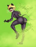  animal_humanoid blonde_hair butt cat cat_humanoid cat_noir chat_noir clothing fart fart_could fart_fetish feline girly green_eyes hair hi_res human humanoid male mammal mask miraculous_ladybug octoboy open_mouth rubber solo suit 