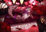  absurd_res bow butt candy cat chocolate collar ear_piercing feline fireflufferz flower food girly hair hi_res leopard long_hair looking_at_viewer male mammal nude paws piercing plant reyathae rose smile snow_leopard solo 
