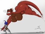  ... 2017 anthro big_breasts big_butt breasts butt dragon duo female horn huge_breasts huge_butt human knight male mammal shinysteel size_difference 