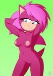  blue_eyes breasts female hedgehog jammiez looking_at_viewer mammal mobian_(species) nipples pussy solo sonia_the_hedgehog 