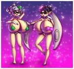  big_breasts breasts callie cephalopod cleavage clothed clothing duo inkling innocentazlet marine nintendo skimpy splatoon squid squid_sisters video_games 