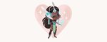  bad_id bad_twitter_id black_hair chibi dark_skin earrings forehead_jewel full_body headgear heart jewelry long_hair looking_at_viewer mechanical_arm one_eye_closed overwatch pelvic_curtain simple_background solid_circle_eyes solo sparkle star symmetra_(overwatch) thighhighs tinysnails valentine visor white_background 