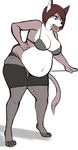  belly big_belly bra breasts brown_hair canine cleavage clothed clothing dog doughnut female food hair hand_on_stomach mammal pewbutt slightly_chubby solo underwear 