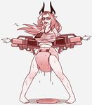  areola big_breasts breasts demon diaper eyewear female glasses gun hair long_hair nipples ranged_weapon smile solo stars_and_stripes sunglasses united_states_of_america water weapon zee-rage-man 