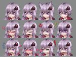  /\/\/\ 1girl :p =_= alternate_hair_length alternate_hairstyle anger_vein animal_ears annoyed bespectacled blush cat_ears closed_eyes crying crying_with_eyes_open expression_chart expressions glasses grey_background grin hair_ornament hairclip heart kemonomimi_mode light_smile long_hair looking_at_viewer lovestruck low_twintails multiple_views open_mouth purple-framed_eyewear purple_eyes purple_hair ray-k scared semi-rimless_eyewear shaded_face sharp_teeth short_hair simple_background smile sweat tears teeth tongue tongue_out twintails vocaloid voiceroid wavy_mouth yawning yuzuki_yukari 