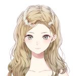  blonde_hair blue_reflection closed_mouth collarbone expressionless grey_eyes kishida_mel long_hair looking_at_viewer mitsui_kaori official_art portrait solo white_background 