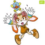  brown_eyes chao cheese_the_chao cream_the_rabbit female flower jewelry korps! lagomorph mammal necklace plant rabbit solo sonic_(series) 