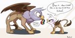  avian father friendship_is_magic gilda_(mlp) gryphon my_little_pony neck_bulge parent ponythroat rainbow_dash_(mlp) vore young 