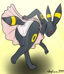  2017 anthro bent_over black_fur butt clothed clothing digital_media_(artwork) dogfurno999_(artist) eeveelution female fur looking_at_viewer mammal nintendo panties pok&eacute;mon red_eyes simple_background solo standing tagme tutu umbreon underwear video_games 